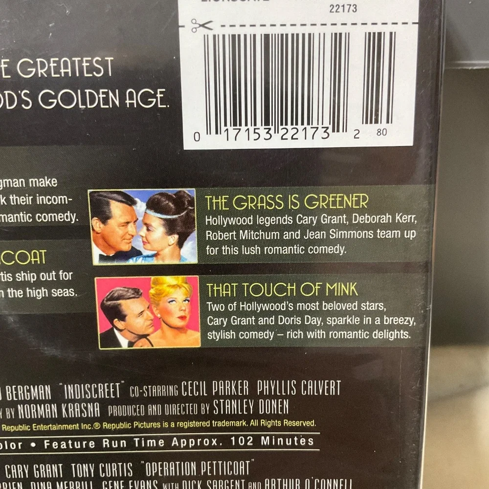 DVD - 4 disc collectors set Cart Grant.   V144